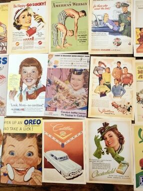 Vintage Advertising Poster Wall Art - Multicolor Retro Ads 25 Pcs. NEW